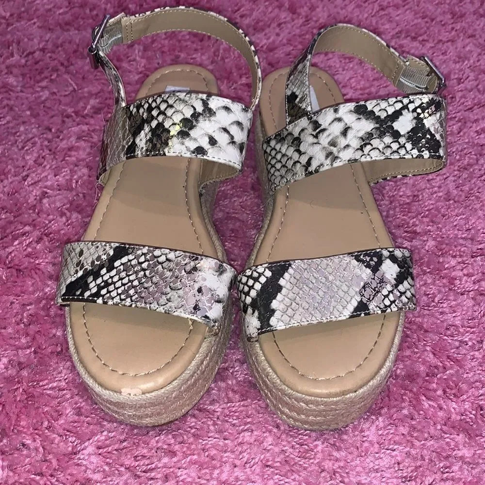 Steve Madden Snakeskin Platform Sandals